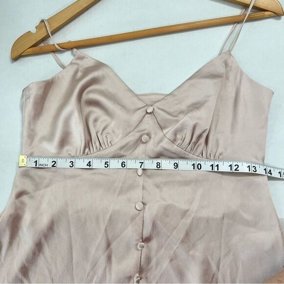 River Island Pink Satin Button Front Cami Top Women's Size 6 - Picture 10 of 11